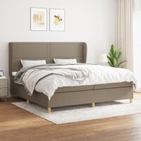 vidaXL Boxspringbett mit Matratze Taupe 200x200 cm Stoff