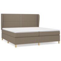 vidaXL Boxspringbett mit Matratze Taupe 200x200 cm Stoff