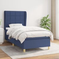 WOWONA Boxspringbett mit Matratze Blau 100x200 cm Stoff