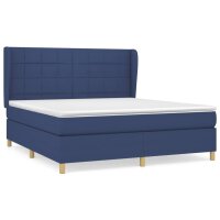 vidaXL Boxspringbett mit Matratze Blau 180x200 cm Stoff