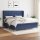 vidaXL Boxspringbett mit Matratze Blau 180x200 cm Stoff