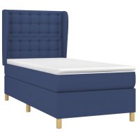 vidaXL Boxspringbett mit Matratze Blau 80x200 cm Stoff