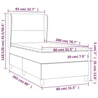 vidaXL Boxspringbett mit Matratze Hellgrau 80x200 cm Samt