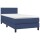 vidaXL Boxspringbett mit Matratze Blau 100x200 cm Stoff