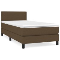 vidaXL Boxspringbett mit Matratze Dunkelbraun 90x200 cm Stoff