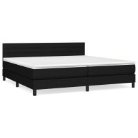 WOWONA Boxspringbett mit Matratze Schwarz 200x200 cm Stoff