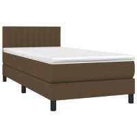 vidaXL Boxspringbett mit Matratze Dunkelbraun 100x200 cm Stoff