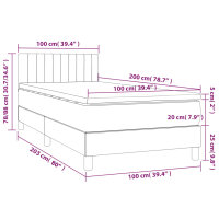 vidaXL Boxspringbett mit Matratze Dunkelbraun 100x200 cm Stoff