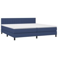 vidaXL Boxspringbett mit Matratze Blau 200x200 cm Stoff