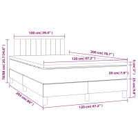 vidaXL Boxspringbett mit Matratze Blau 120x200 cm Stoff