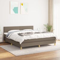 vidaXL Boxspringbett mit Matratze Taupe 160x200 cm Stoff