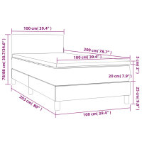 vidaXL Boxspringbett mit Matratze Schwarz 100x200 cm Stoff