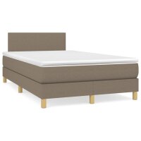 vidaXL Boxspringbett mit Matratze Taupe 120x200 cm Stoff