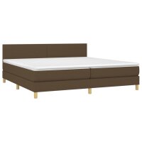 vidaXL Boxspringbett mit Matratze Dunkelbraun 200x200 cm Stoff