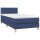 vidaXL Boxspringbett mit Matratze Blau 90x200 cm Stoff