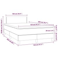 vidaXL Boxspringbett mit Matratze Taupe 120x200 cm Stoff