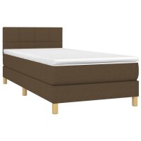 vidaXL Boxspringbett mit Matratze Dunkelbraun 80x200 cm Stoff