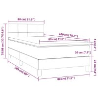 vidaXL Boxspringbett mit Matratze Dunkelbraun 80x200 cm Stoff