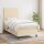 WOWONA Boxspringbett mit Matratze Creme 80x200 cm Stoff