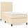 WOWONA Boxspringbett mit Matratze Creme 80x200 cm Stoff