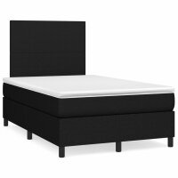 vidaXL Boxspringbett mit Matratze Schwarz 120x200 cm Stoff