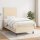 vidaXL Boxspringbett mit Matratze Creme 90x190 cm Stoff