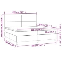 vidaXL Boxspringbett mit Matratze Dunkelgrau 200x200 cm Stoff