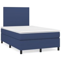 WOWONA Boxspringbett mit Matratze Blau 120x200 cm Stoff