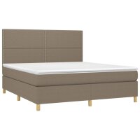 vidaXL Boxspringbett mit Matratze Taupe 180x200 cm Stoff