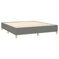 vidaXL Boxspringbett mit Matratze Dunkelgrau 160x200 cm Stoff