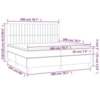 vidaXL Boxspringbett mit Matratze Taupe 200x200 cm Stoff