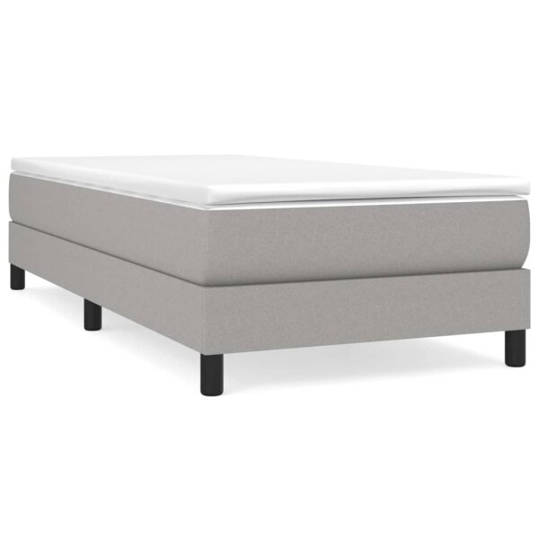 vidaXL Boxspringbett mit Matratze Hellgrau 100x200 cm Stoff