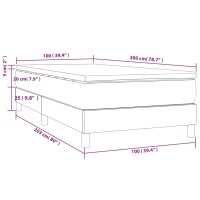 vidaXL Boxspringbett mit Matratze Hellgrau 100x200 cm Stoff