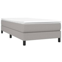 vidaXL Boxspringbett mit Matratze Hellgrau 100x200 cm Stoff