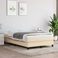 vidaXL Boxspringbett mit Matratze Creme 120x200 cm Stoff