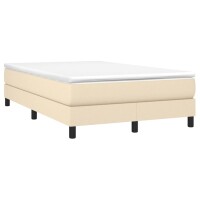 vidaXL Boxspringbett mit Matratze Creme 120x200 cm Stoff