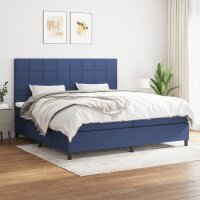 vidaXL Boxspringbett mit Matratze Blau 200x200 cm Stoff