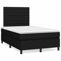 vidaXL Boxspringbett mit Matratze Schwarz 120x200 cm Stoff