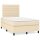 WOWONA Boxspringbett mit Matratze Creme 120x200 cm Stoff