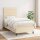 vidaXL Boxspringbett mit Matratze Creme 90x200 cm Stoff