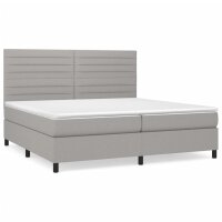 vidaXL Boxspringbett mit Matratze Hellgrau 200x200 cm Stoff