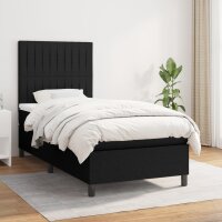 WOWONA Boxspringbett mit Matratze Schwarz 80x200 cm Stoff