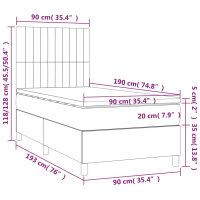 vidaXL Boxspringbett mit Matratze Blau 90x190 cm Stoff