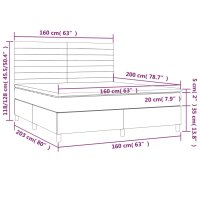 vidaXL Boxspringbett mit Matratze Dunkelbraun 160x200 cm Stoff