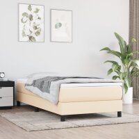 vidaXL Boxspringbett mit Matratze Creme 100x200 cm Stoff