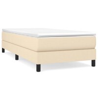 vidaXL Boxspringbett mit Matratze Creme 100x200 cm Stoff