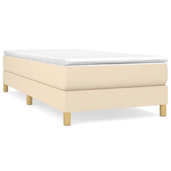 vidaXL Boxspringbett mit Matratze Creme 90x190 cm Stoff