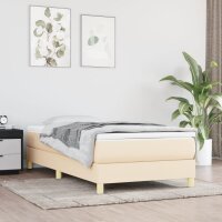 vidaXL Boxspringbett mit Matratze Creme 90x190 cm Stoff