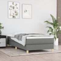 vidaXL Boxspringbett mit Matratze Dunkelgrau 100x200 cm Stoff