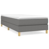 vidaXL Boxspringbett mit Matratze Dunkelgrau 100x200 cm Stoff